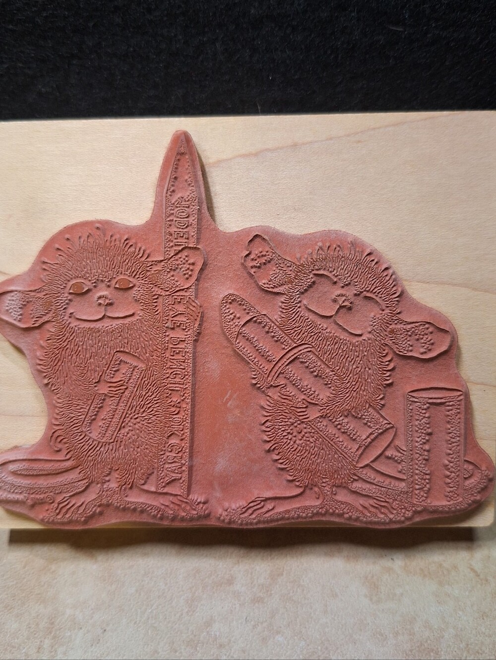 House Mouse Designs 1997 Wooden Block Stamp Eye Pencil & Lipstick Ready #HM 211 - Picture 7 of 7